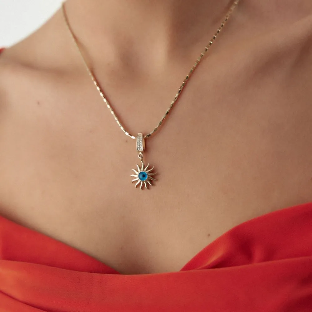 Güneş Göz Boncuklu Charm Kolye